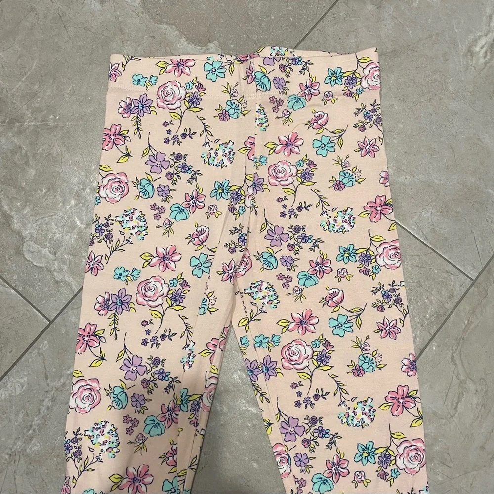 Kids Cynthia Rowley Girls Pink Floral Flower Print Leggings Pants M 7/8